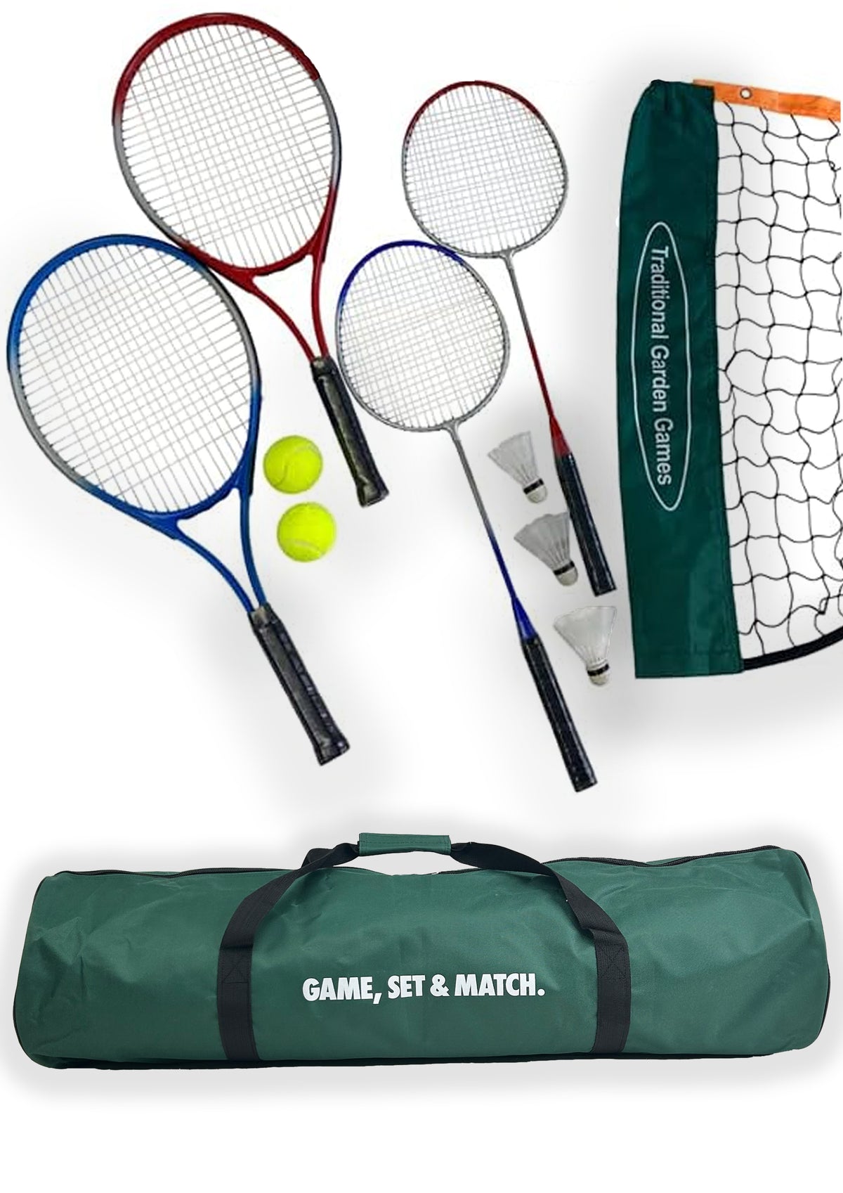 2 Player Badminton &amp; Tennis set with 6m Net